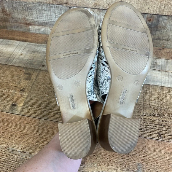 Remonte Sandals Women Size 41 US 10 10.5 Cream Green Leather Perforated Metallic - Picture 13 of 16